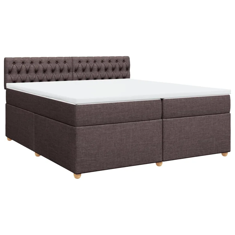 Sommier à lattes de lit avec matelas Marron foncé 200x200 cm - 2