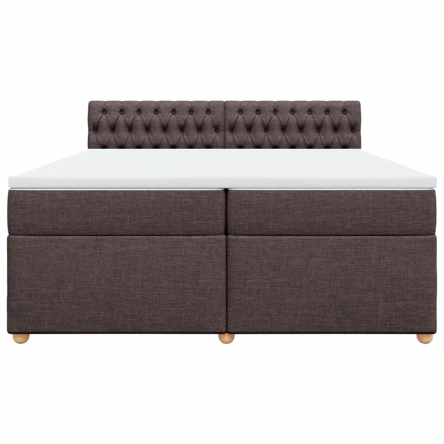 Sommier à lattes de lit avec matelas Marron foncé 200x200 cm - 4