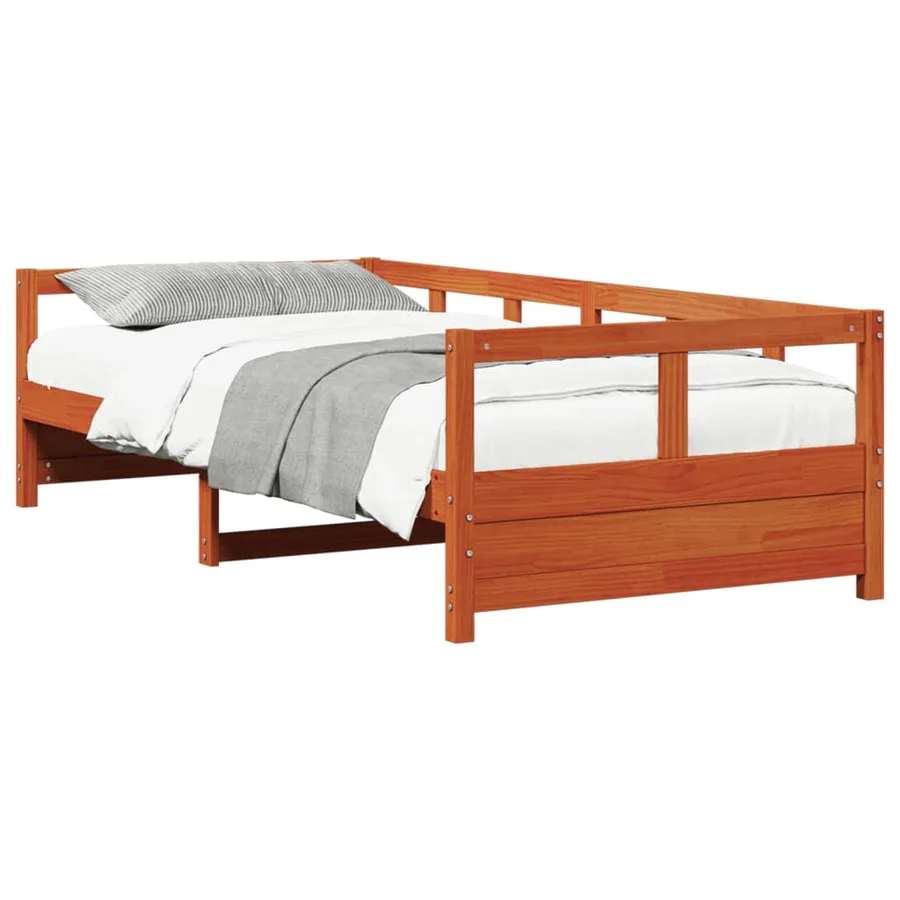 Lit de jour sans matelas cire marron 80x200 cm bois pin massif - 4