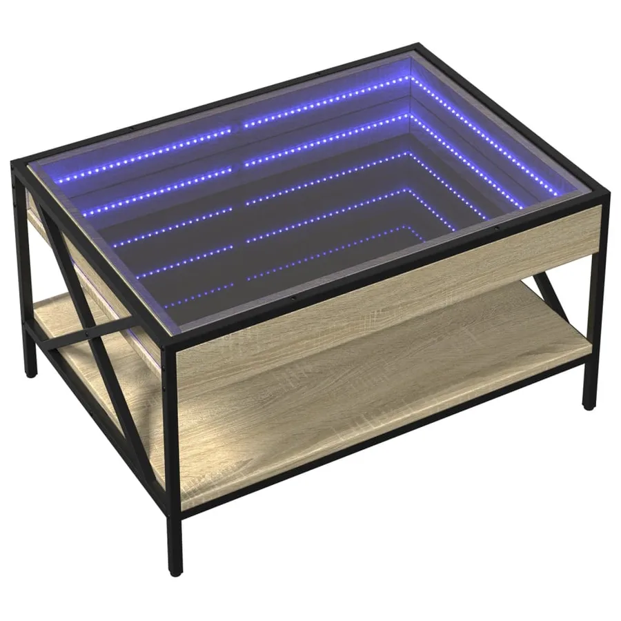 Table basse avec LED infini chêne sonoma 70x50x38 cm - 3