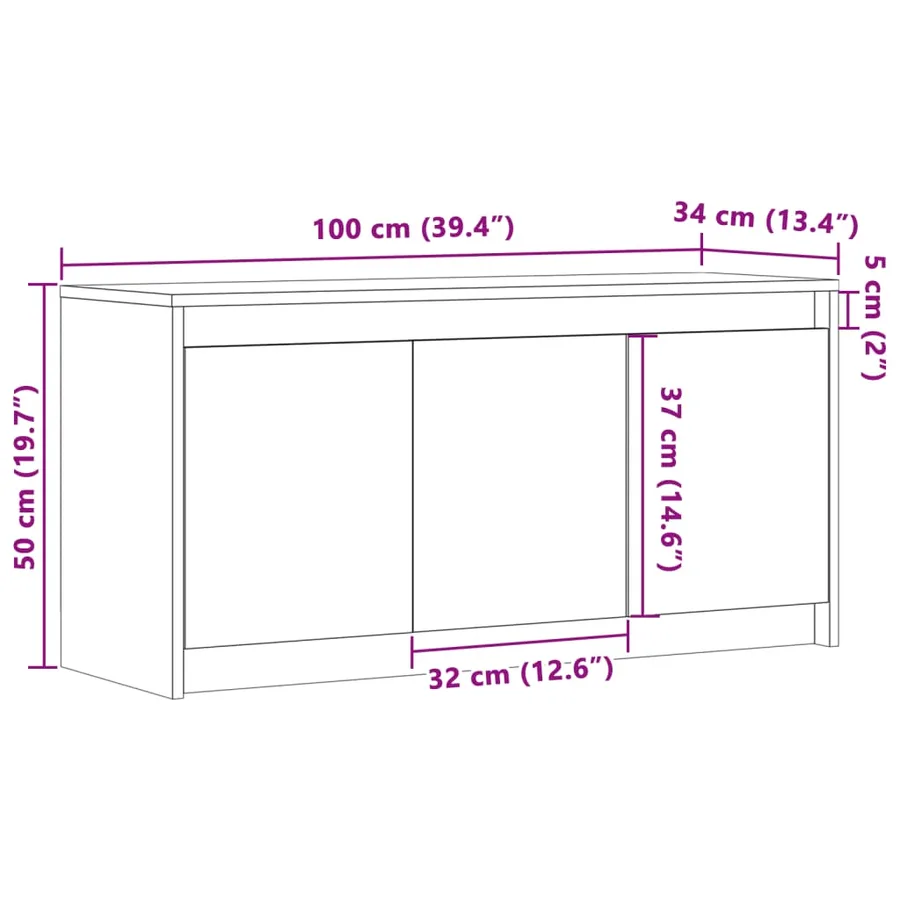 Meuble TV avec LED gris béton 100x34x50 cm bois d'ingénierie - 16