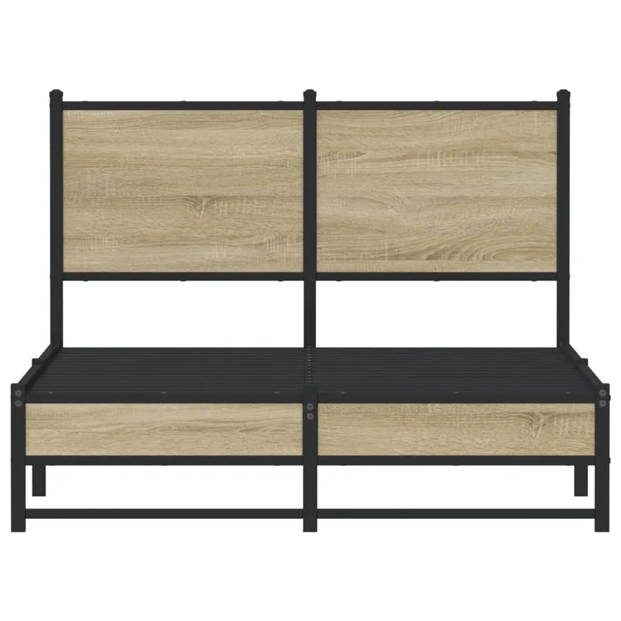 Cadre de lit en métal sans matelas chêne sonoma 120x190 cm - 5