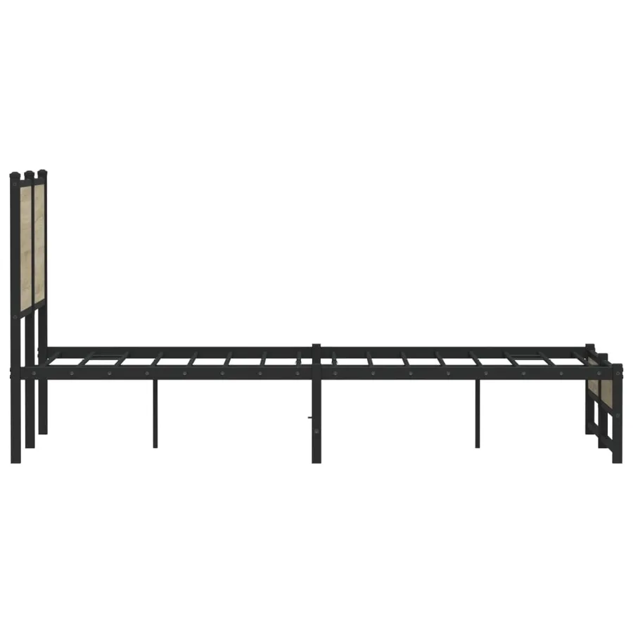 Cadre de lit en métal sans matelas chêne sonoma 120x190 cm - 6