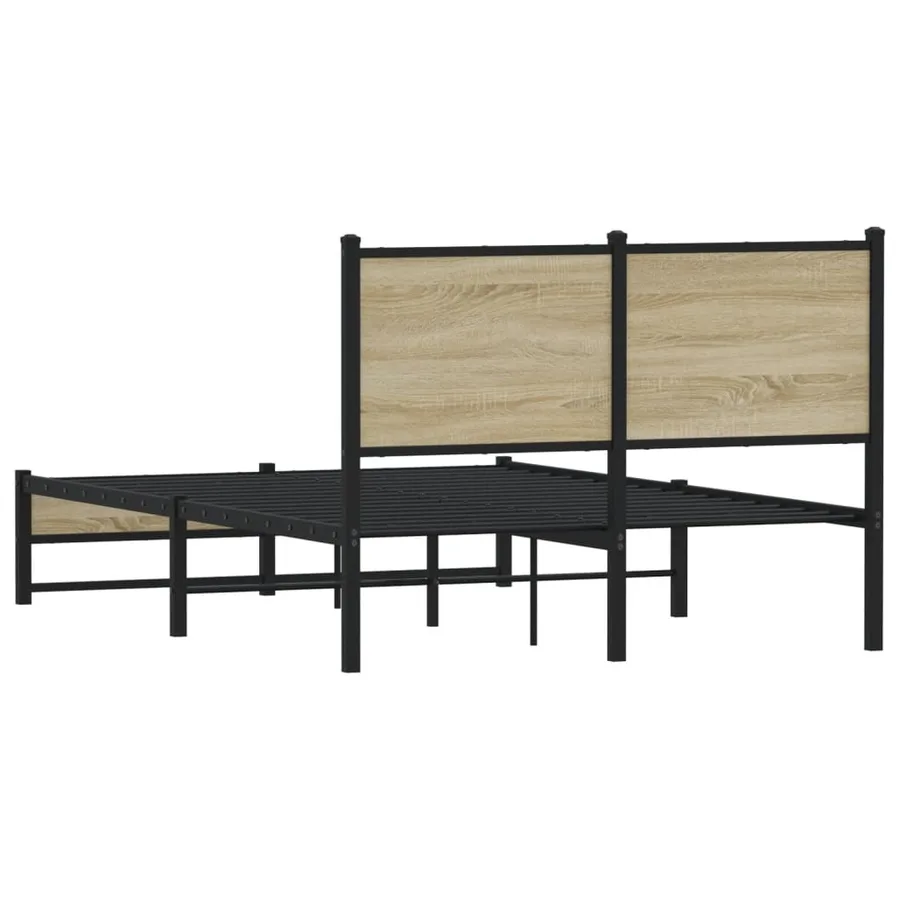 Cadre de lit en métal sans matelas chêne sonoma 120x190 cm - 7
