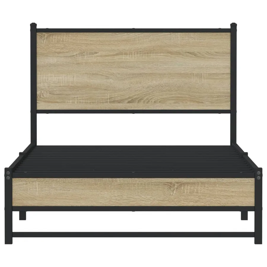 Cadre de lit en métal sans matelas chêne sonoma 100x200 cm - 5