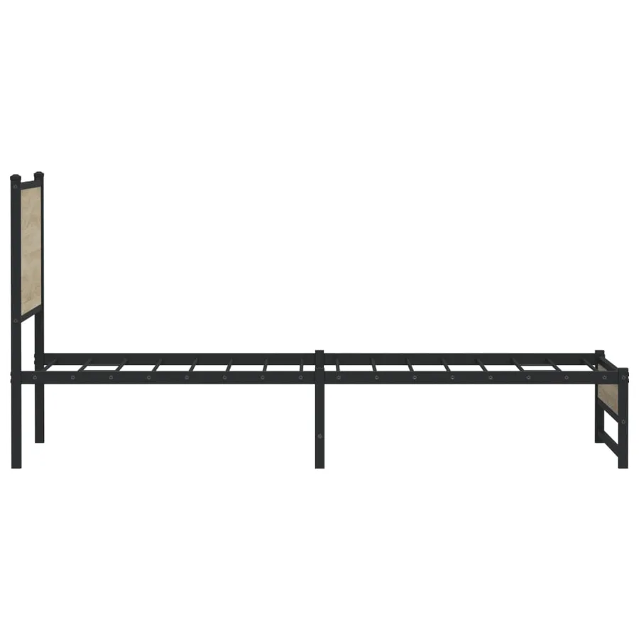 Cadre de lit en métal sans matelas chêne sonoma 100x200 cm - 6