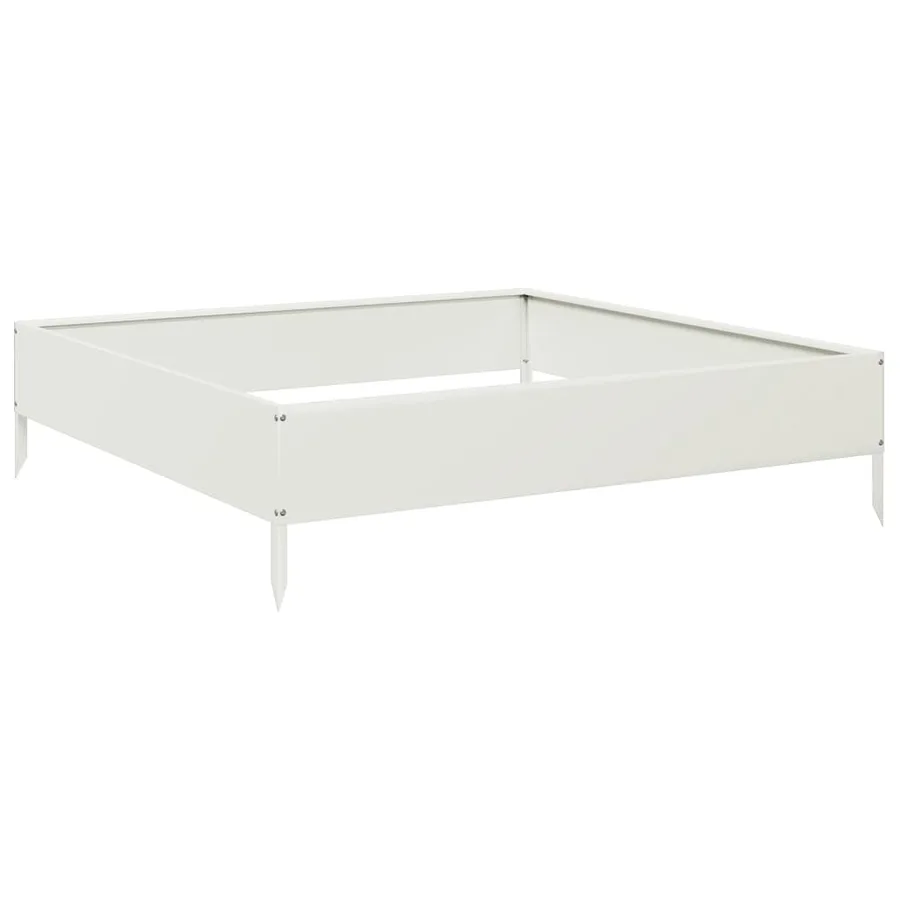 Lit surélevé de jardin blanc 100x100x26 cm acier - 2
