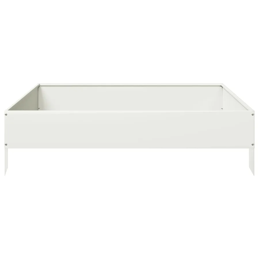 Lit surélevé de jardin blanc 100x100x26 cm acier - 4