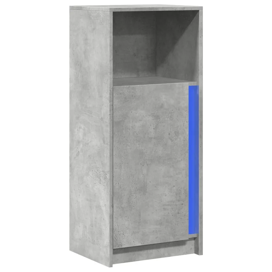 Buffet avec LED gris béton 42,5x34x100 cm bois d'ingénierie - 3