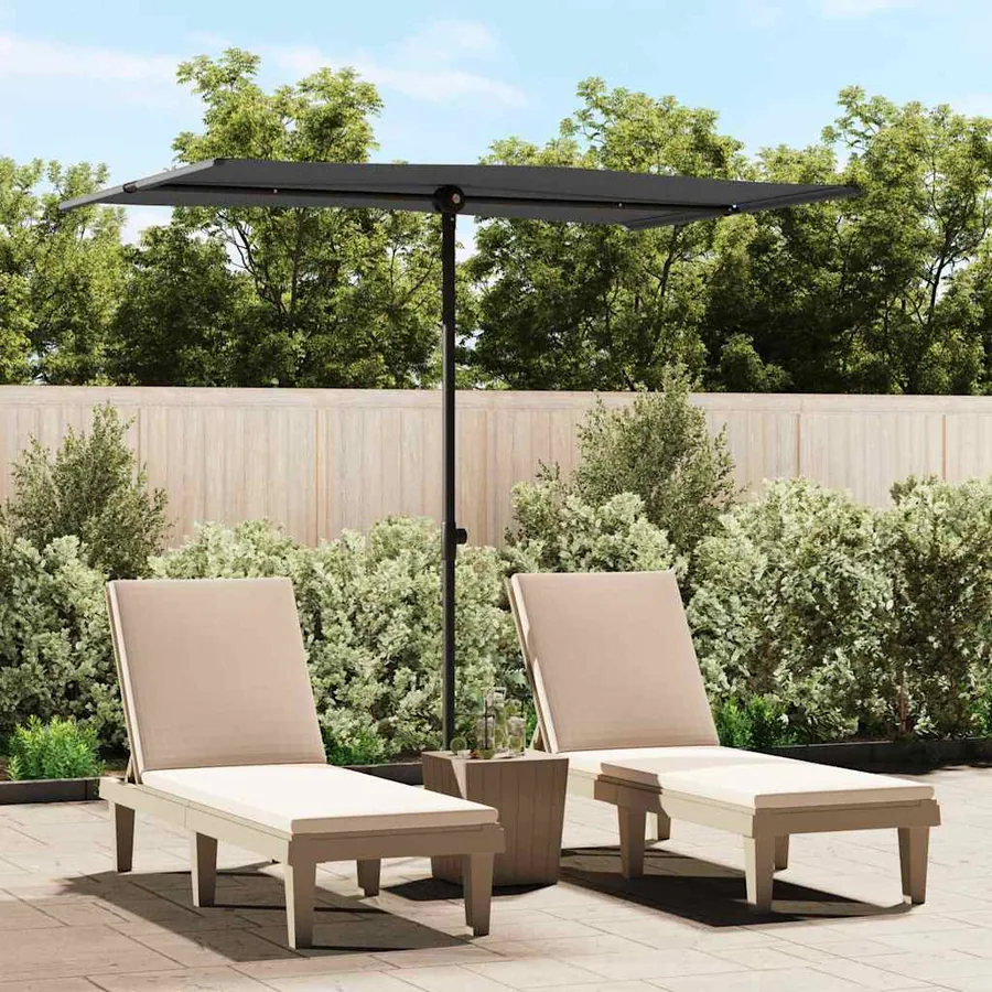 Parasol de jardin avec mât en aluminium 2x1,5 m Anthracite