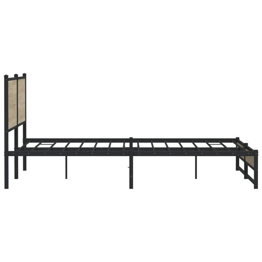 Cadre de lit en métal sans matelas chêne sonoma 200x200 cm - 6