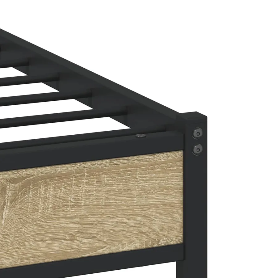 Cadre de lit en métal sans matelas chêne sonoma 200x200 cm - 8