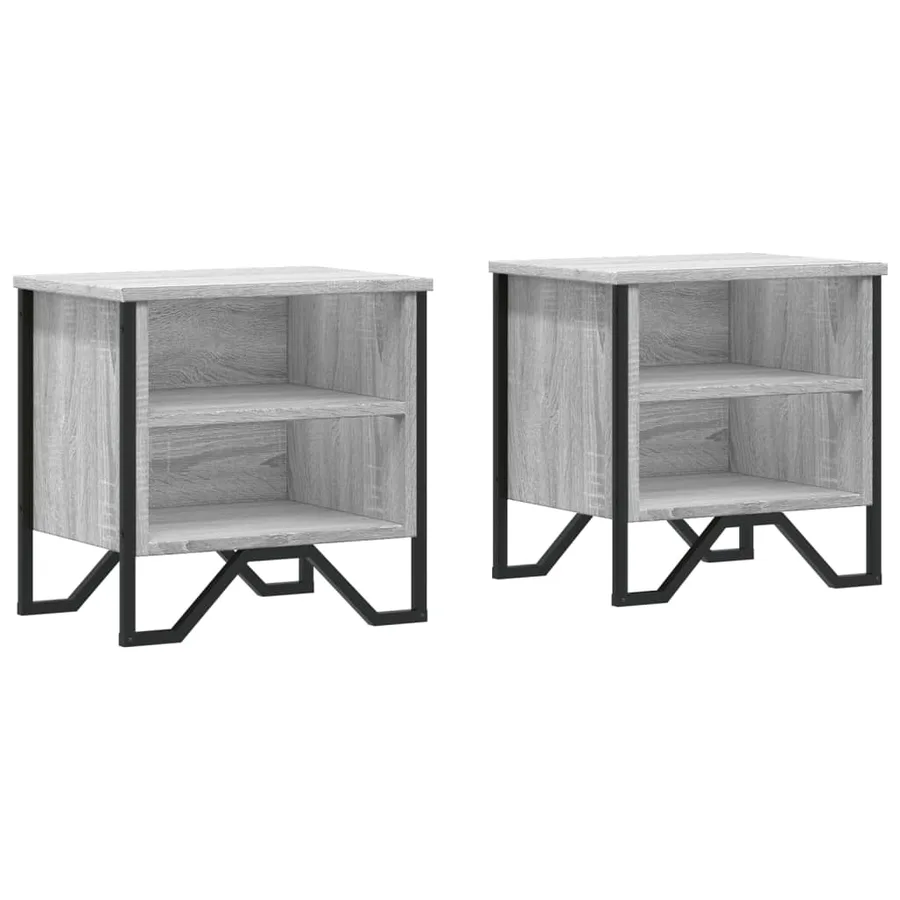 Tables de chevet 2 pcs sonoma gris 40x30x40cm bois d'ingénierie - 2