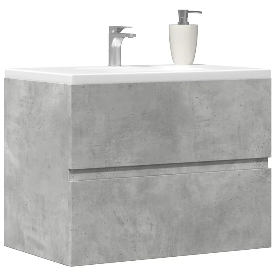 Armoire de salle de bain gris béton bois d'ingénierie