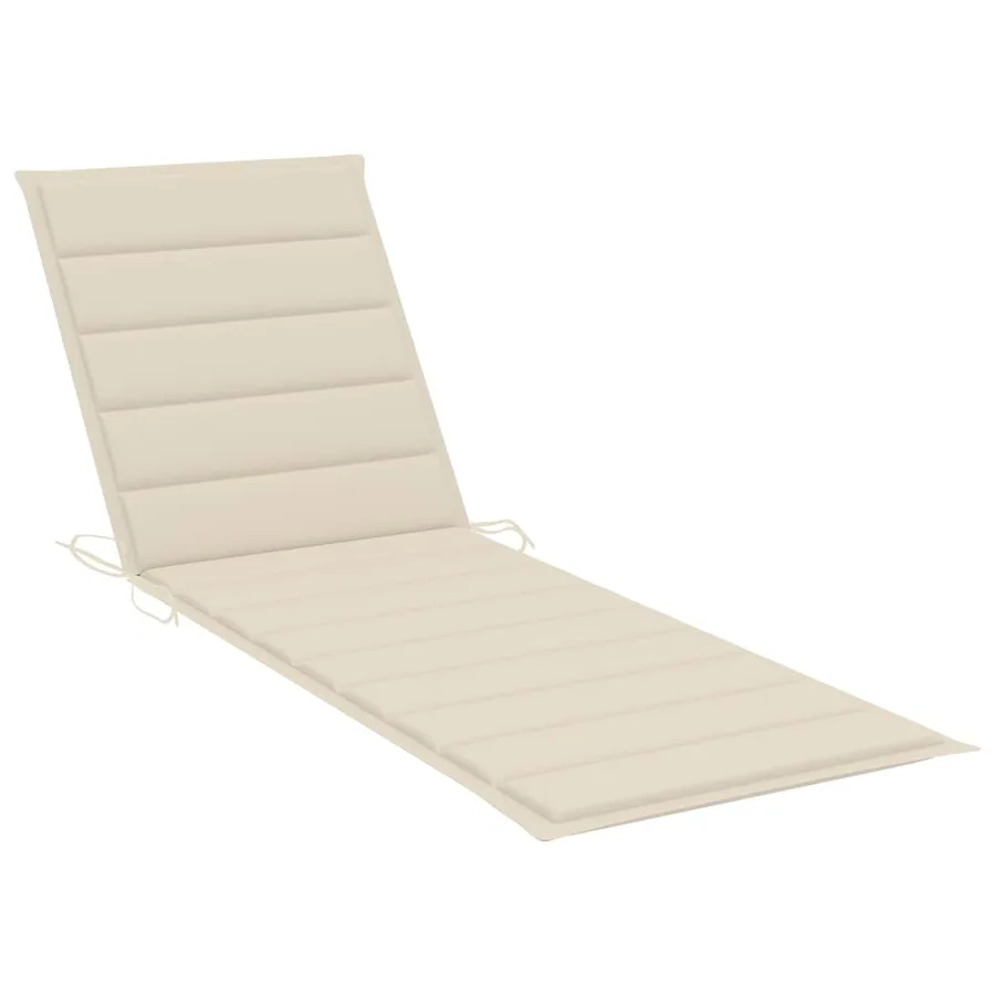Chaise longue double et coussins crème Bois de pin imprégné - 5