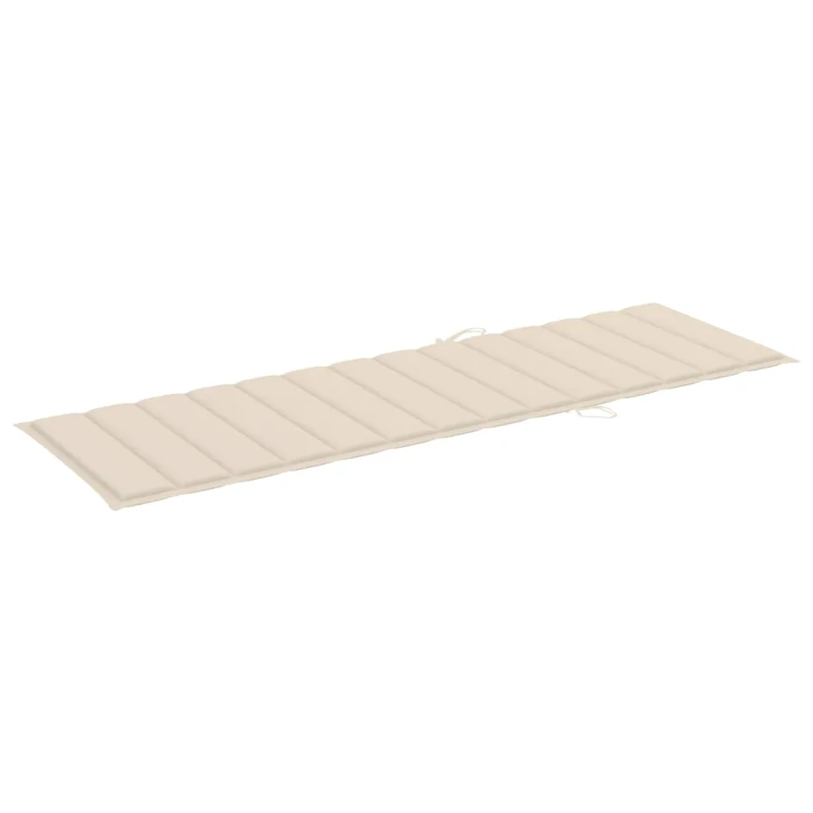 Chaise longue double et coussins crème Bois de pin imprégné - 6