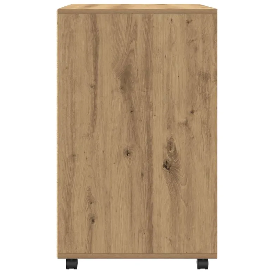 Armoire à roulettes chêne artisanal 60x48x81 cm bois ingénierie - 5