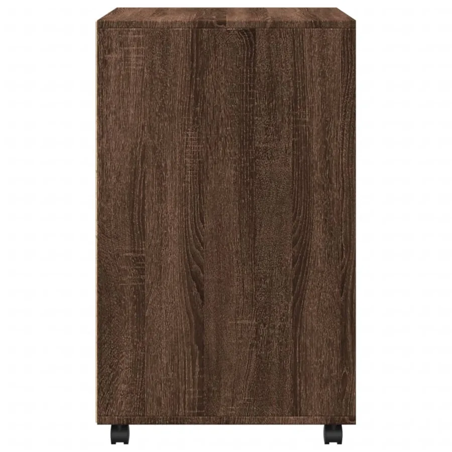 Armoire à roulettes chêne marron 60x48x81 cm bois d'ingénierie - 5