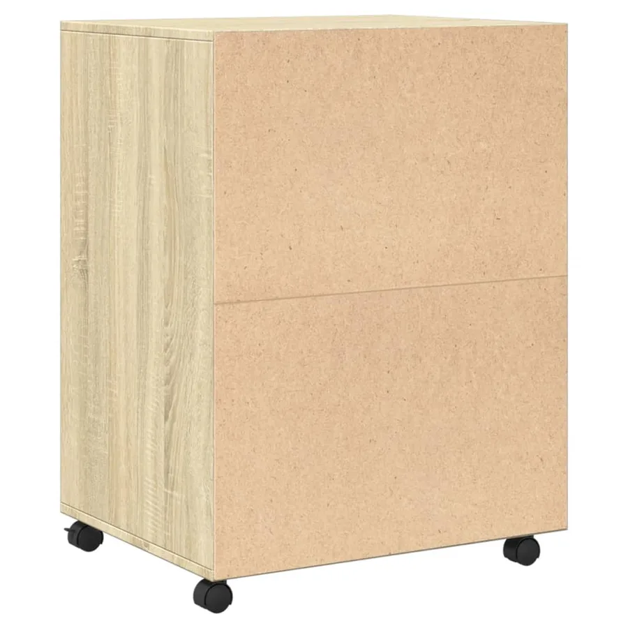 Armoire à roulettes chêne sonoma 60x48x81 cm bois d'ingénierie - 6