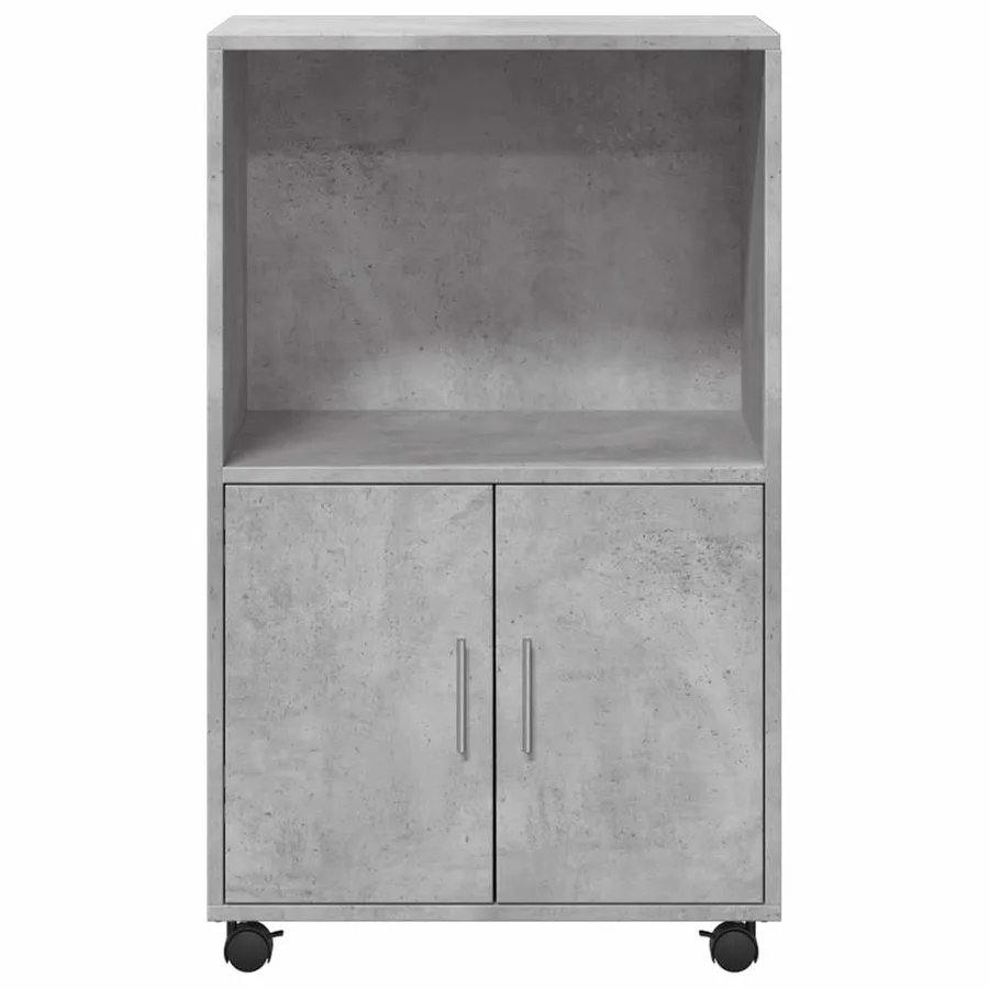 Armoire à roulettes gris béton 55x40x91 cm bois d'ingénierie - 4