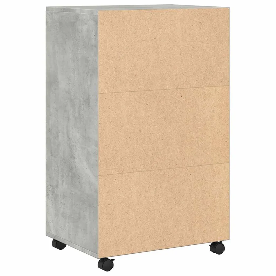 Armoire à roulettes gris béton 55x40x91 cm bois d'ingénierie - 6