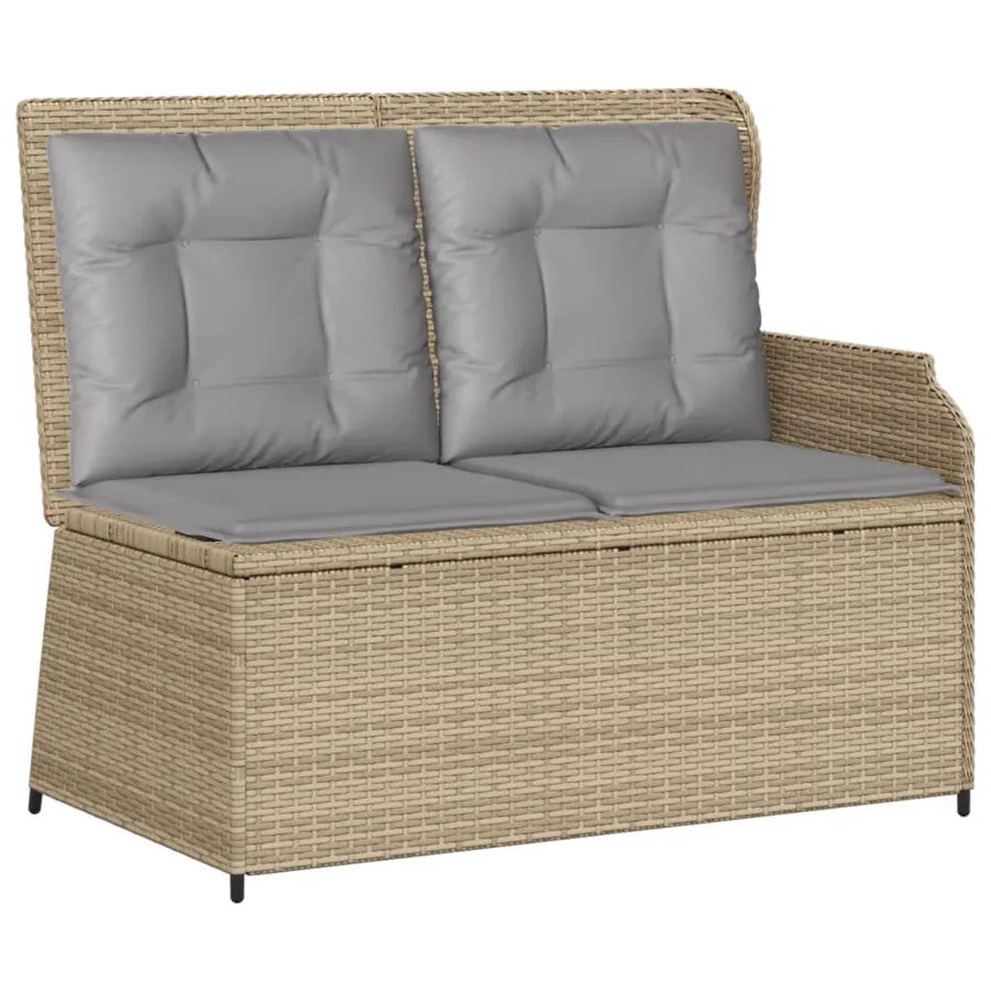 Salon de jardin avec coussins 6 pcs beige résine tressée - 4