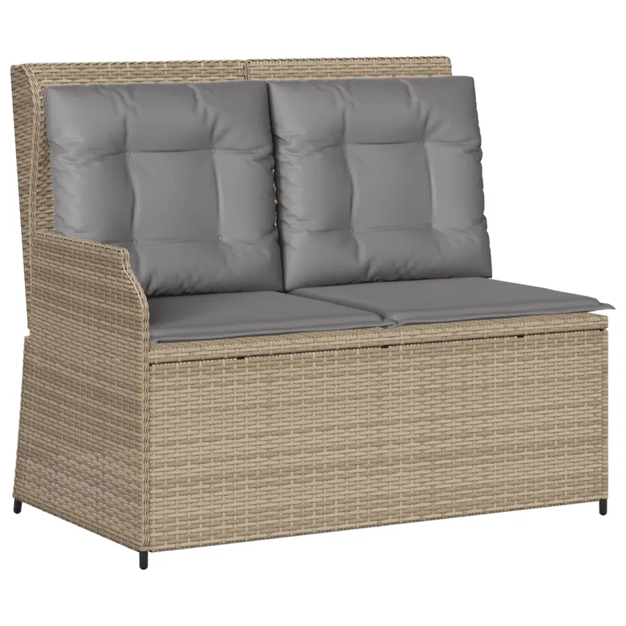 Salon de jardin avec coussins 6 pcs beige résine tressée - 3