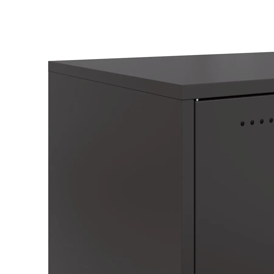 Meuble TV noir 68x39x43,5 cm acier - 11
