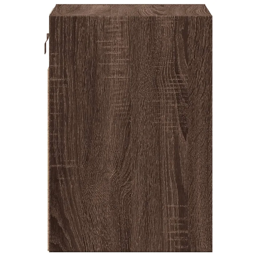 Table de chevet murale avec lumières LED chêne marron - 7