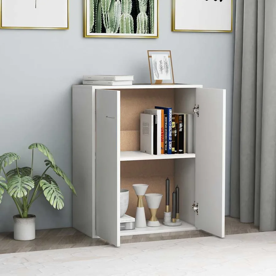Buffet blanc 60x30x75 cm bois d'ingénierie - 3