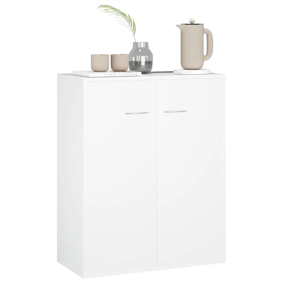Buffet blanc 60x30x75 cm bois d'ingénierie - 4