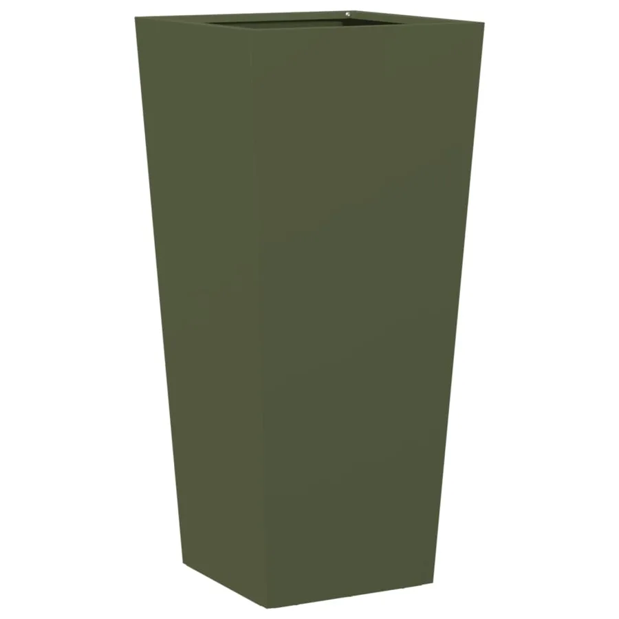 Jardinières 2 pcs vert olive 35x35x75 cm acier - 5