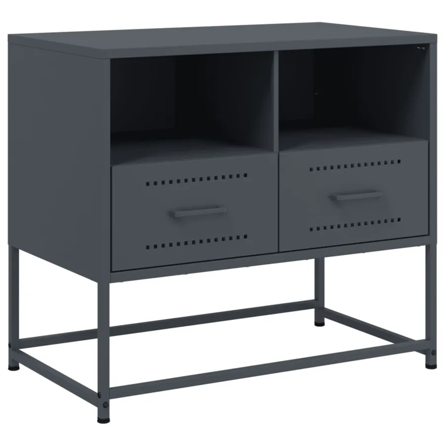 Meuble TV anthracite 68x39x60,5 cm acier - 2
