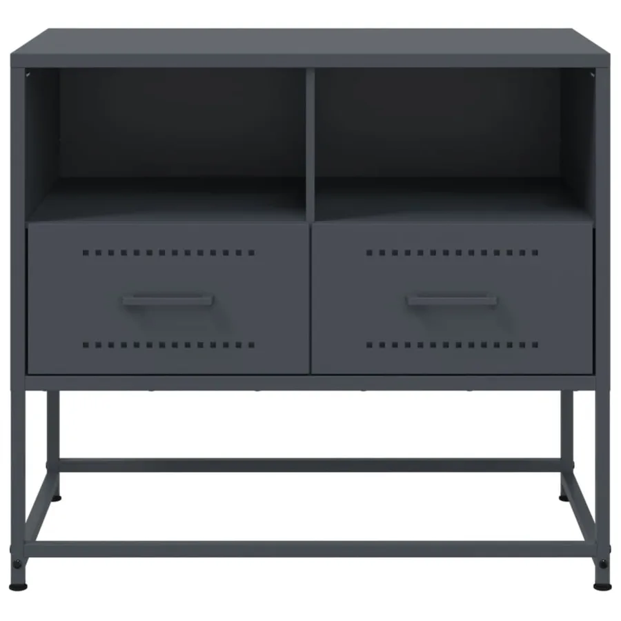 Meuble TV anthracite 68x39x60,5 cm acier - 6