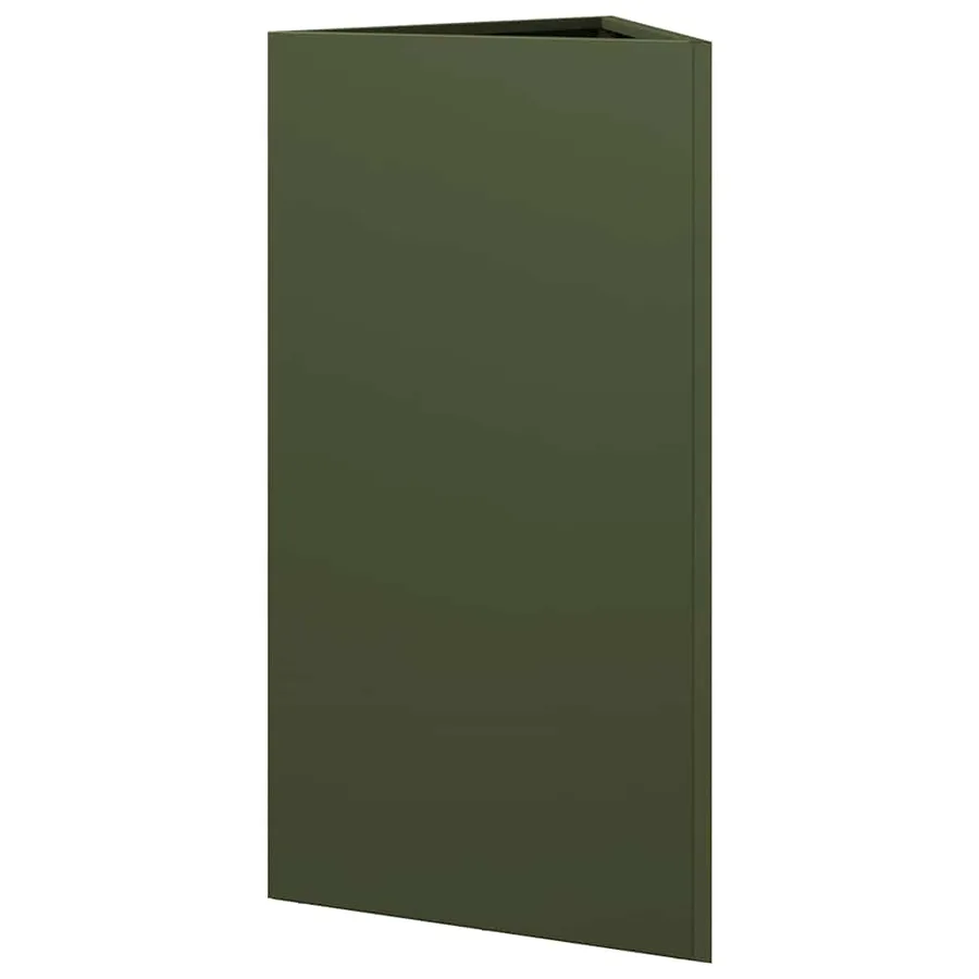 Jardinière vert olive triangulaire 40x34,5x75 cm acier - 6