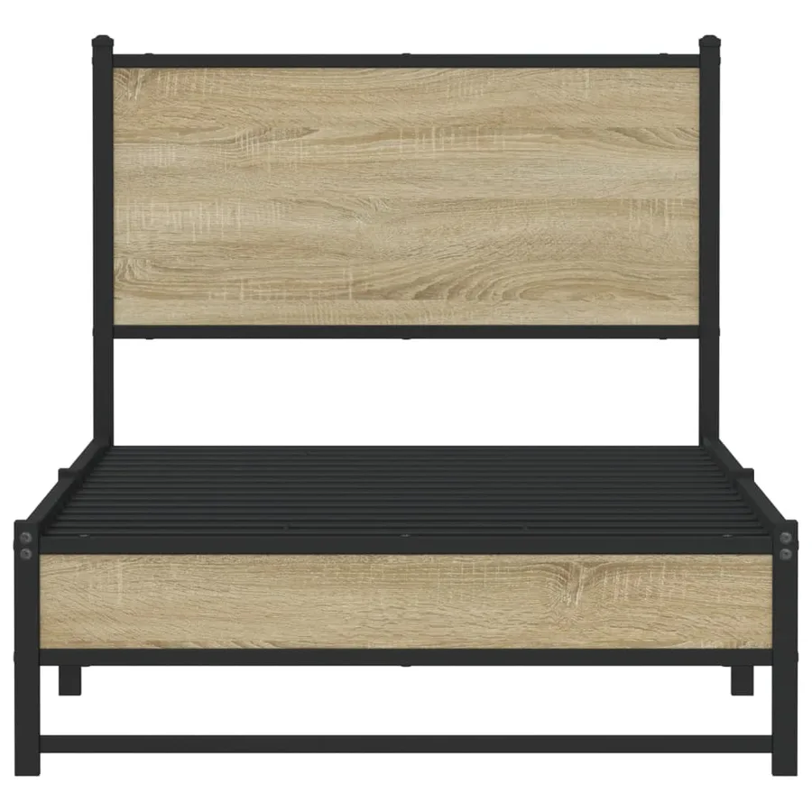 Cadre de lit en métal sans matelas chêne sonoma 75x190 cm - 5