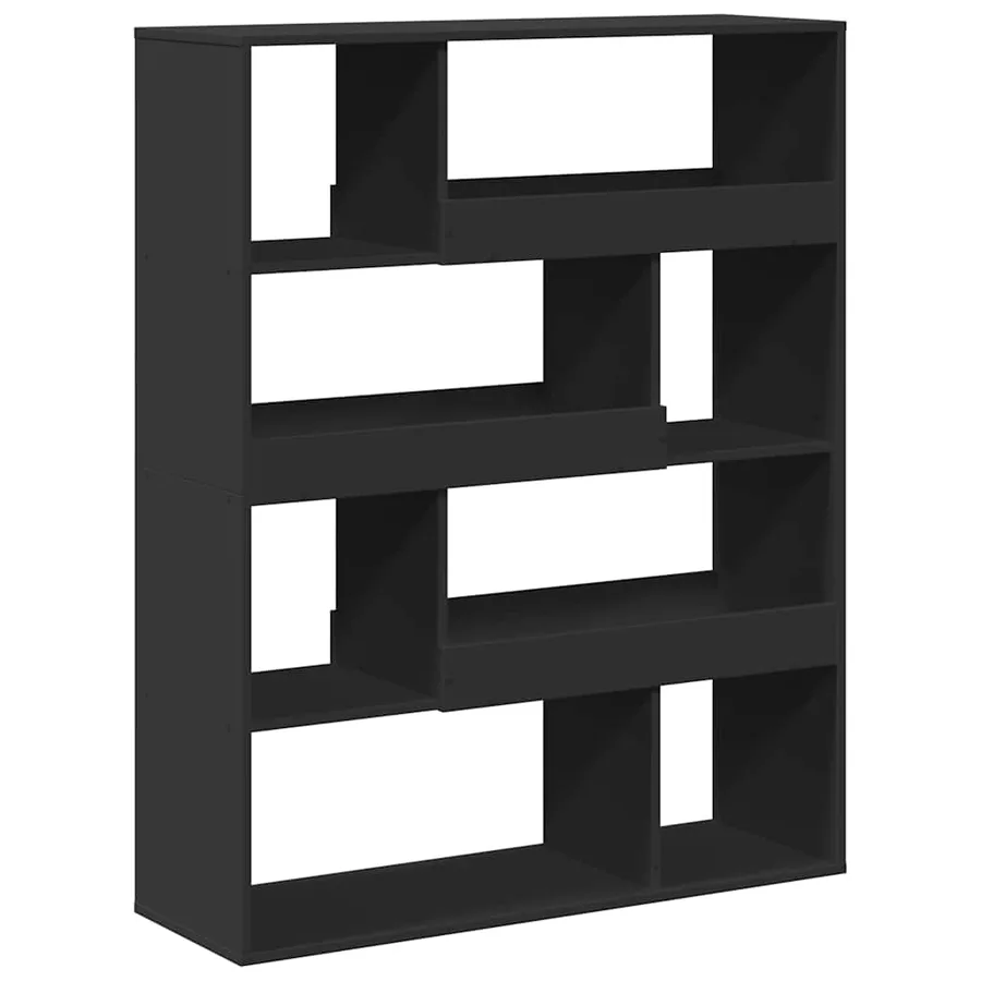 Cloison de séparation noir 100x33x125,5 cm bois d'ingénierie - 2