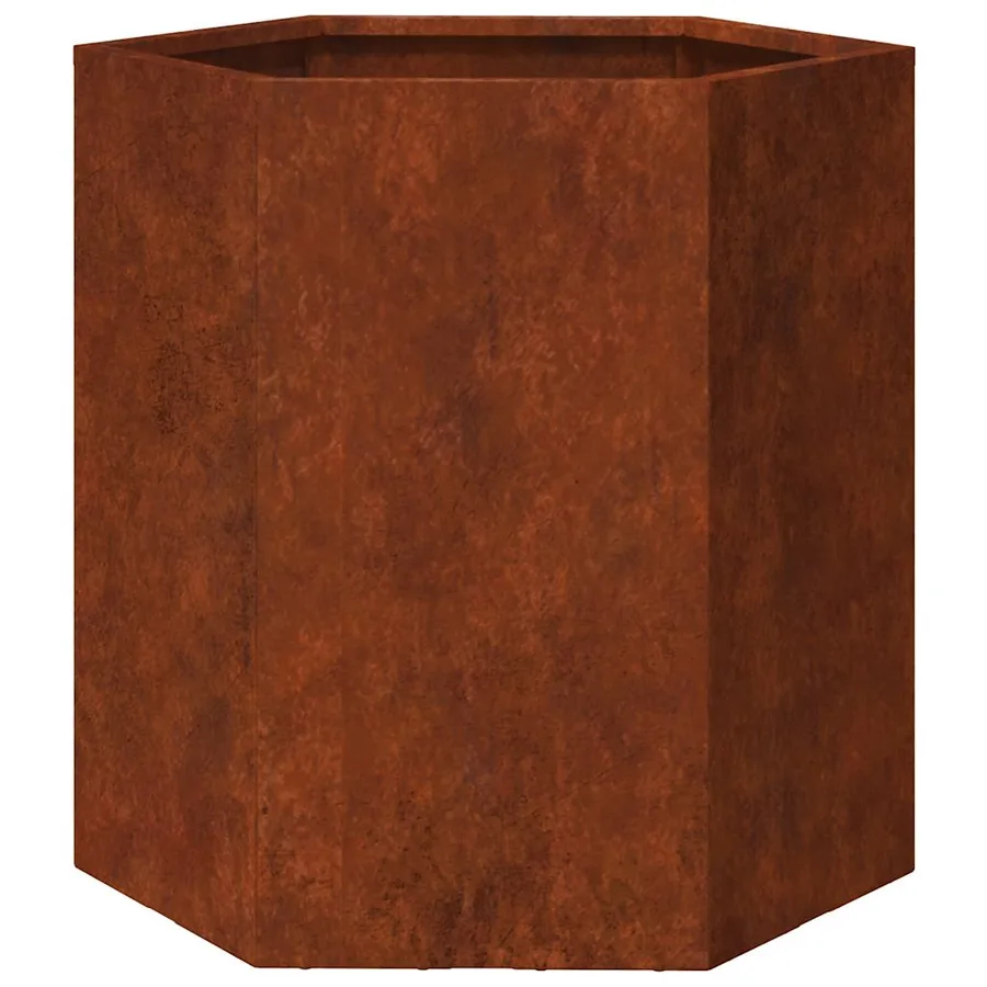 Jardinières 2 pcs hexagone 46x40x45 cm acier patinable - 11