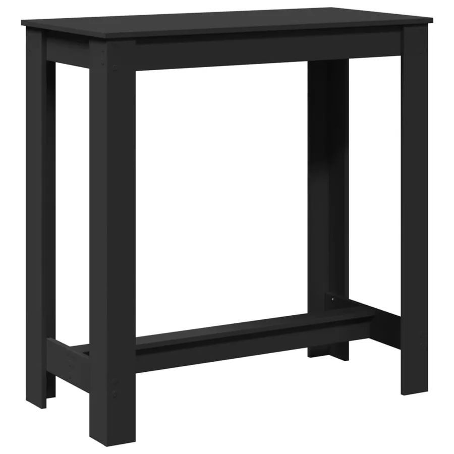 Table de bar noir 102x50x103,5 cm bois d'ingénierie - 5