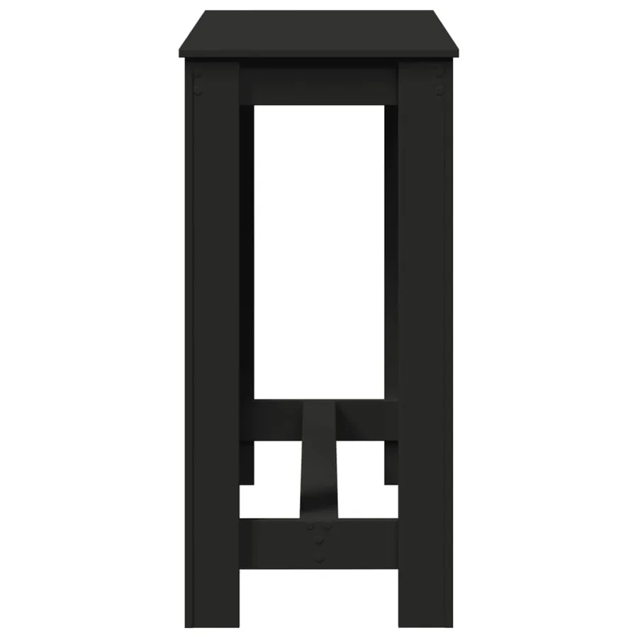 Table de bar noir 102x50x103,5 cm bois d'ingénierie - 6