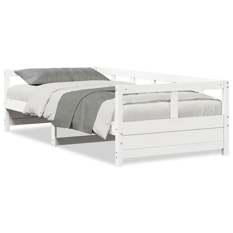 Lit de jour sans matelas blanc 90x200 cm bois de pin massif - 2