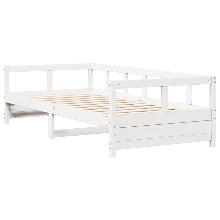 Lit de jour sans matelas blanc 90x200 cm bois de pin massif - 3