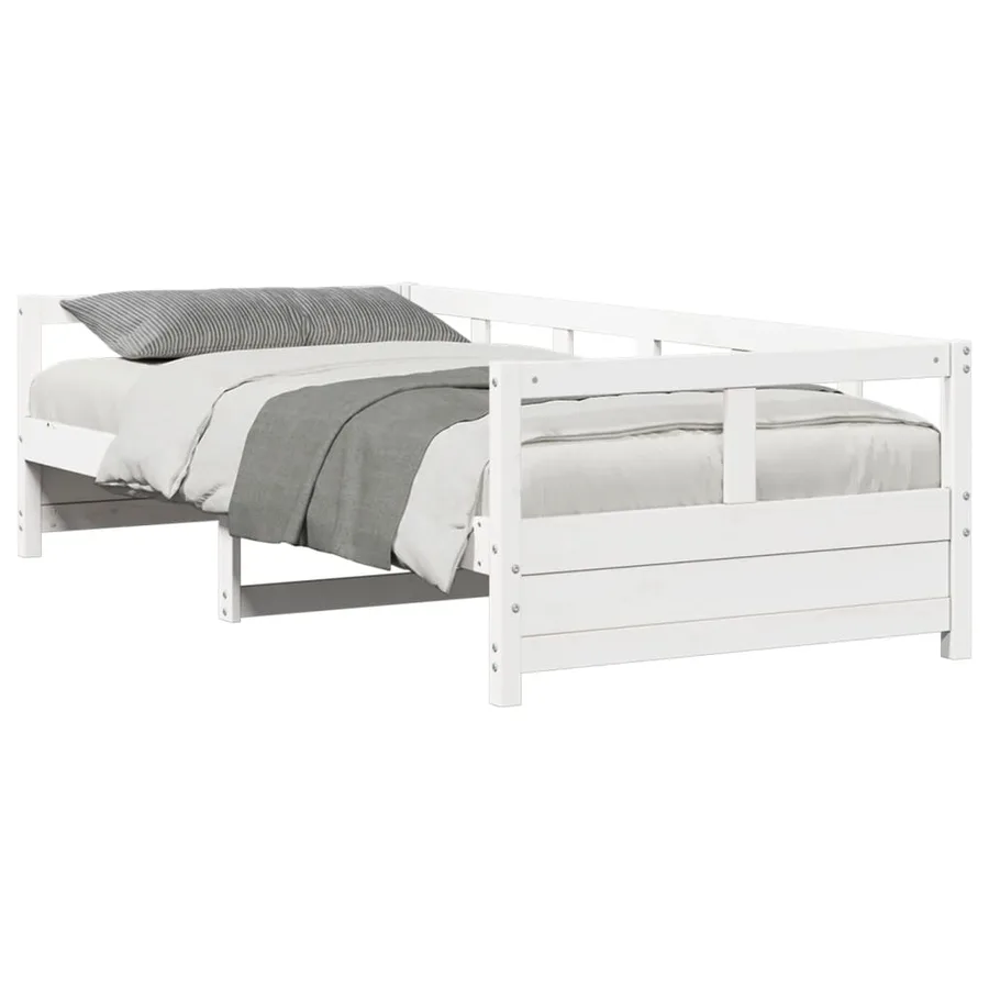 Lit de jour sans matelas blanc 90x200 cm bois de pin massif - 4