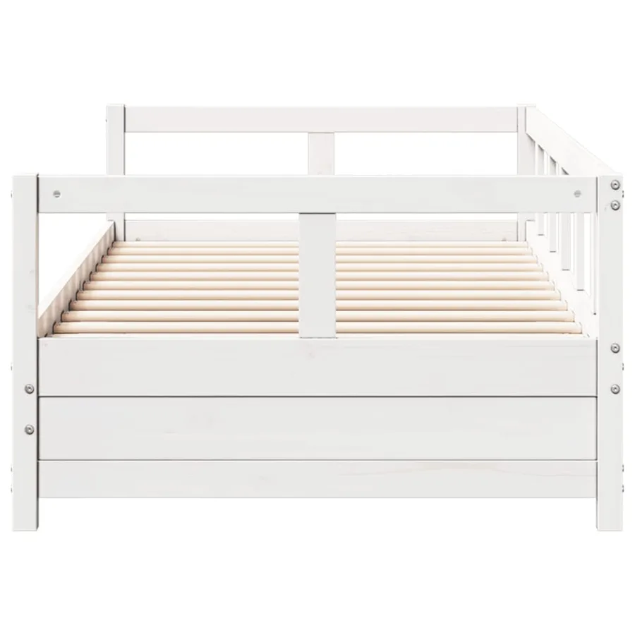 Lit de jour sans matelas blanc 90x200 cm bois de pin massif - 6