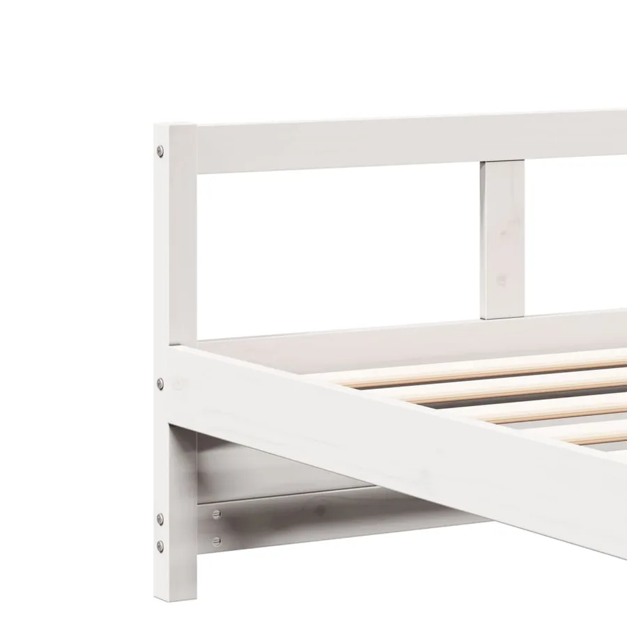 Lit de jour sans matelas blanc 90x200 cm bois de pin massif - 8