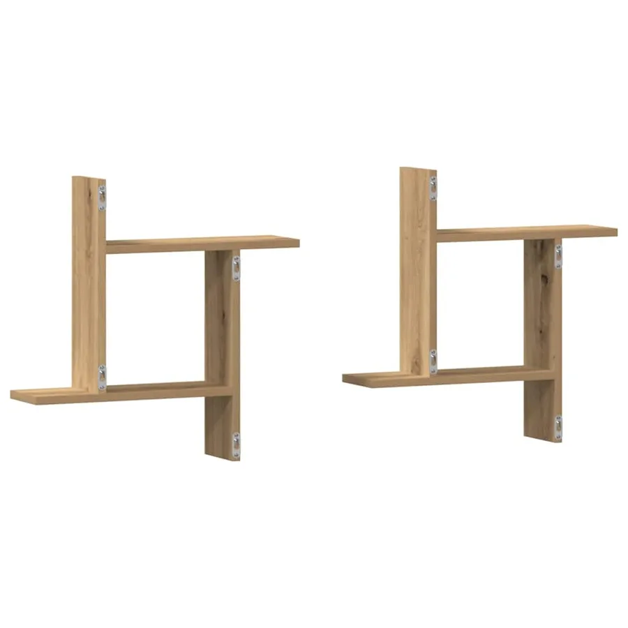 Étagères murales 2 pcs chêne artisanal bois d'ingénierie - 7