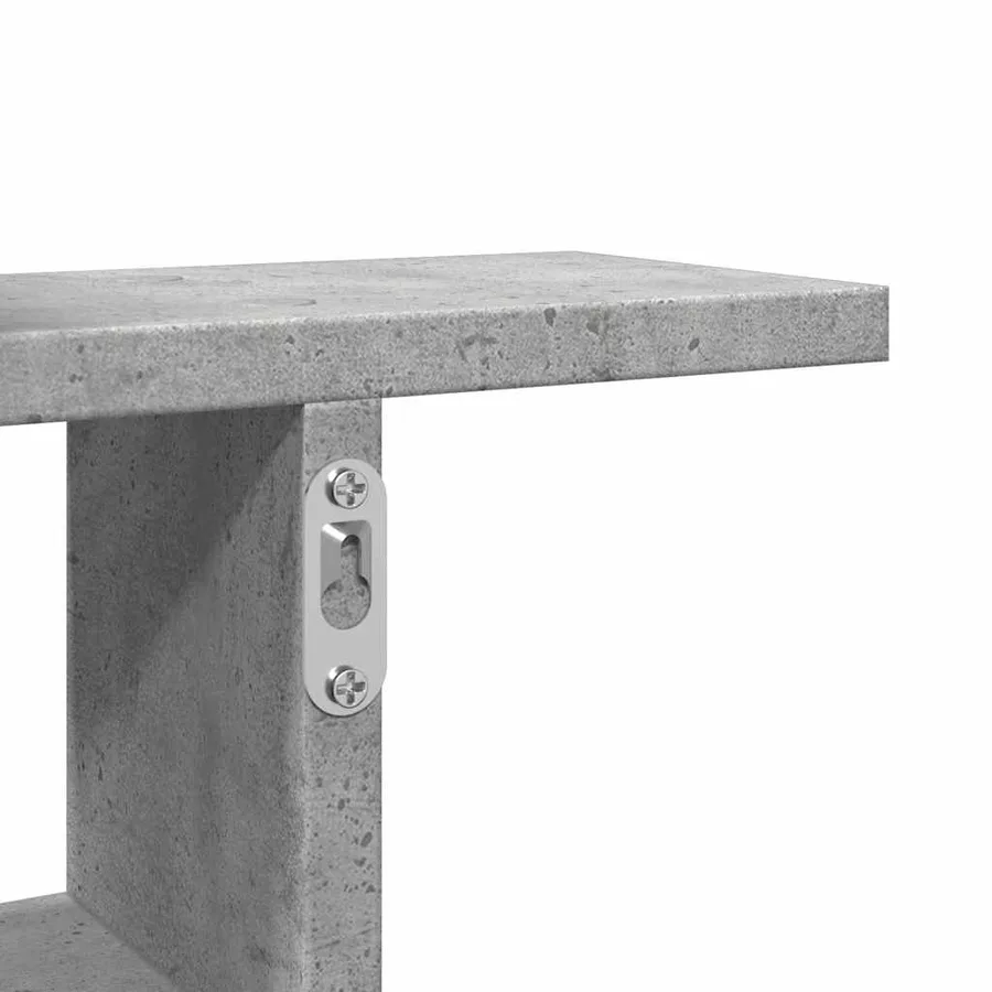 Étagères murales 2 pcs gris béton 50x12x50 cm bois d'ingénierie - 10