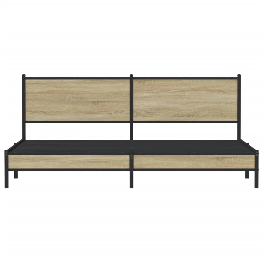 Cadre de lit en métal sans matelas chêne sonoma 193x203 cm - 5