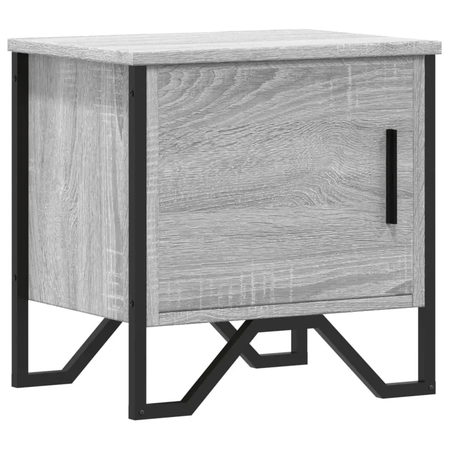 Table de chevet sonoma gris 40x30x40 cm bois d'ingénierie - 2