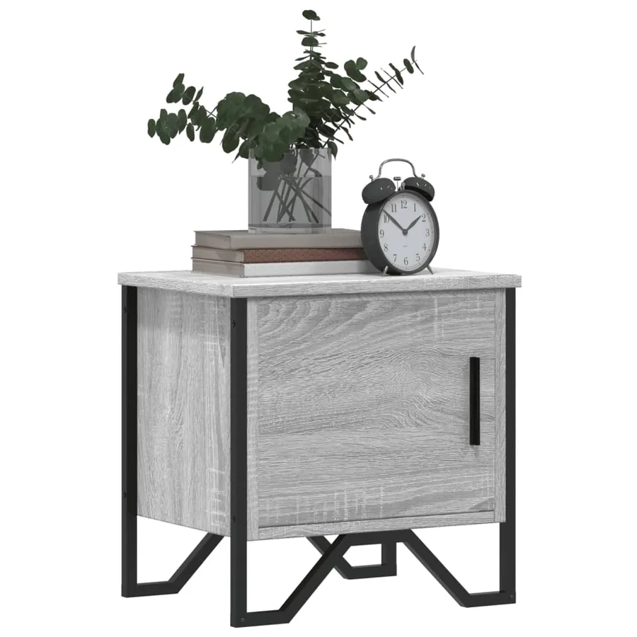 Table de chevet sonoma gris 40x30x40 cm bois d'ingénierie - 4